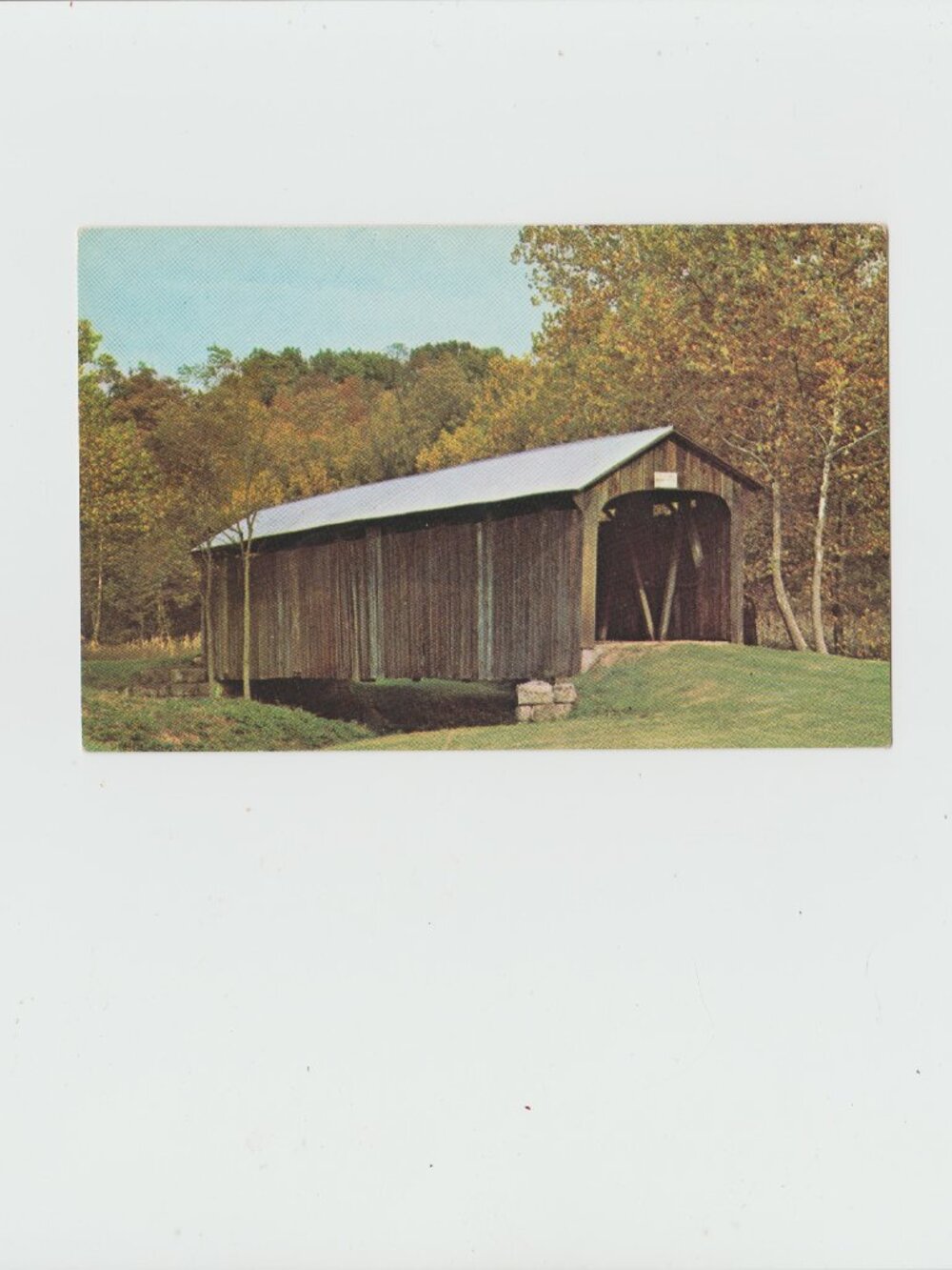 Covered Bridge Muskingum County Ohio Salt Creek Bridge Vintage Postcard